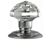Carlisle Brass Facetted Glass Mortice Door Knobs, Polished Chrome - GK001/CP (sold in pairs)